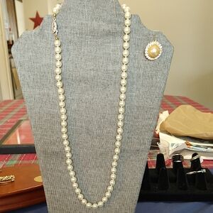 Vintage Pearl Necklace And Pearl Enhancer